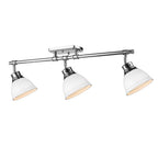 Golden Lighting Duncan Yep By Golden Lighting Duncan 3-light Semi-flush Mount In Aged Brass And Matte White Shade