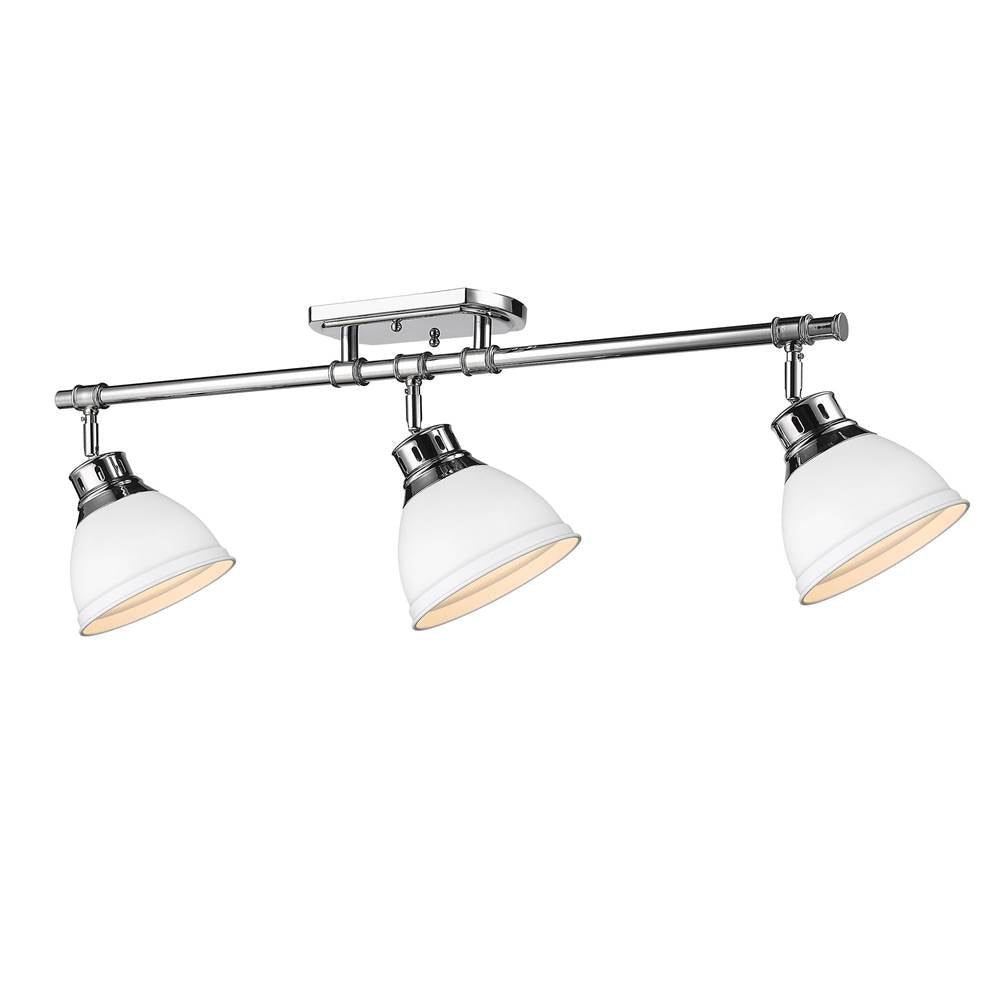 Golden Lighting Duncan Yep By Golden Lighting Duncan 3-light Semi-flush Mount In Aged Brass And Matte White Shade