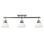 Golden Lighting 3602-3SF CH-WHT Chrome Yep By Golden Lighting Duncan 3-light Semi-flush Mount In Chrome And Matte White Shade Image 3