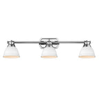 Golden Lighting 3602-3SF CH-WHT Chrome Yep By Golden Lighting Duncan 3-light Semi-flush Mount In Chrome And Matte White Shade Image 2