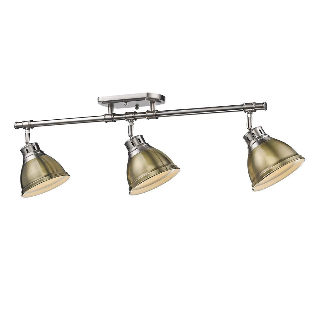Golden Lighting Duncan Yep By Golden Lighting Duncan 3-light Semi-flush Mount In Aged Brass