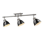 Golden Lighting Duncan Yep By Golden Lighting Duncan 3-light Semi-flush Mount In Aged Brass And Black Shade
