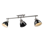 Golden Lighting 3602-3SF PW-BK Pewter Yep By Golden Lighting Duncan 3-light Semi-flush Mount In Pewter And Black Shade Image 2