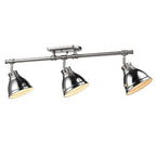 Golden Lighting Duncan Yep By Golden Lighting Duncan 3-light Semi-flush Mount In Aged Brass And Chrome Shade