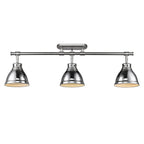 Golden Lighting 3602-3SF PW-CH Pewter Yep By Golden Lighting Duncan 3-light Semi-flush Mount In Pewter And Chrome Shade Image 2