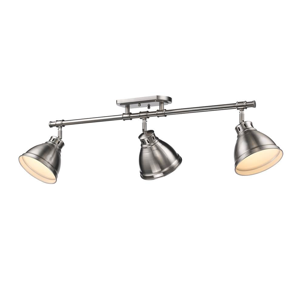 Golden Lighting 3602-3SF PW-PW Pewter Yep By Golden Lighting Duncan 3-light Semi-flush Mount In Pewter Image 3