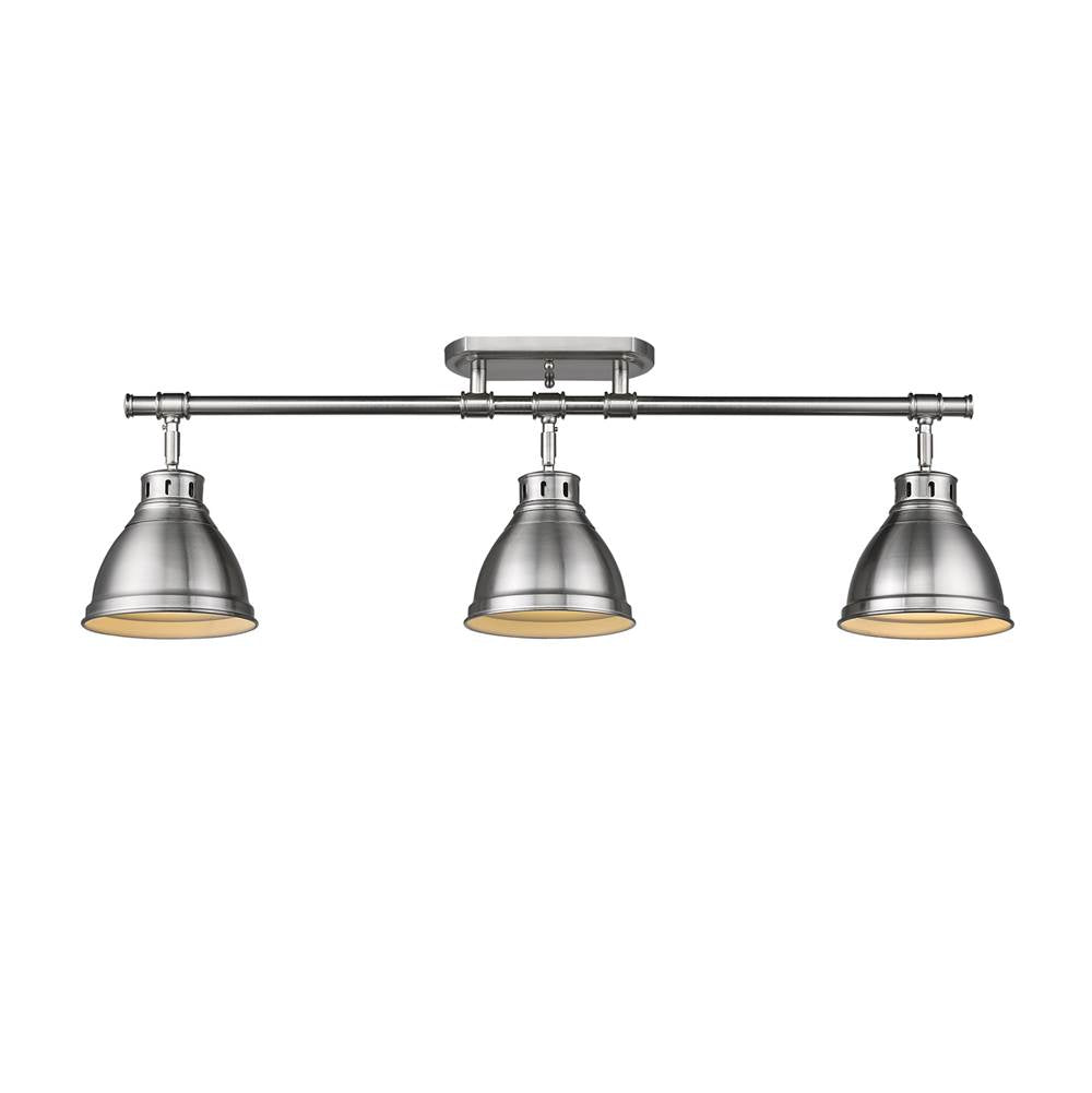 Golden Lighting 3602-3SF PW-PW Pewter Yep By Golden Lighting Duncan 3-light Semi-flush Mount In Pewter Image 2