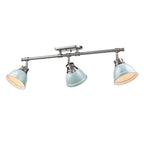Golden Lighting 3602-3SF PW-SF Pewter Yep By Golden Lighting Duncan 3-light Semi-flush Mount In Pewter And Seafoam Shade Image 2
