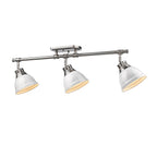 Golden Lighting Duncan Yep By Golden Lighting Duncan 3-light Semi-flush Mount In Aged Brass And White Shade
