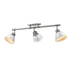 Golden Lighting 3602-3SF PW-WH Pewter Yep By Golden Lighting Duncan 3-light Semi-flush Mount In Pewter And White Shade Image 2