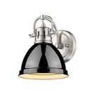 Golden Lighting 3602-BA1 PW-BK Pewter Yep By Golden Lighting Duncan 1-light Vanity In Pewter And Black Shade Image 2