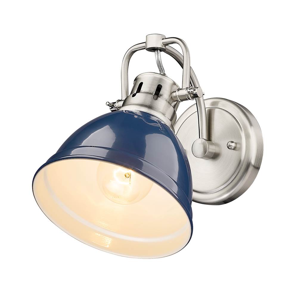 Golden Lighting 3602-BA1 PW-NVY Pewter Yep By Golden Lighting Duncan 1-light Vanity In Pewter And Navy Blue Shade Image 4