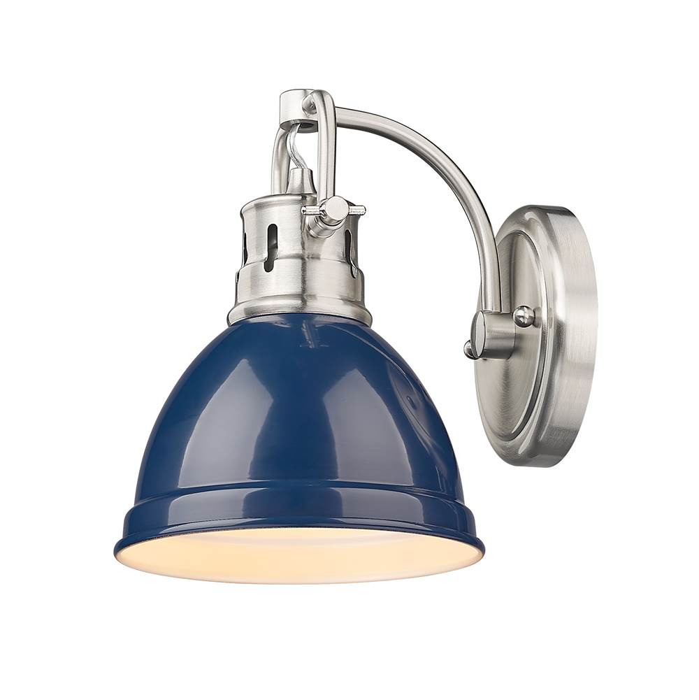 Golden Lighting 3602-BA1 PW-NVY Pewter Yep By Golden Lighting Duncan 1-light Vanity In Pewter And Navy Blue Shade Image 3
