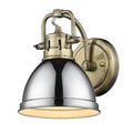 Golden Lighting 3602-BA1 AB-CH Aged Brass Yep By Golden Lighting Duncan 1-light Vanity In Aged Brass And Chrome Shade Image 1