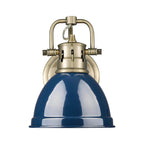 Golden Lighting 3602-BA1 AB-NVY Aged Brass Yep By Golden Lighting Duncan 1-light Vanity In Aged Brass And Navy Blue Shade Image 1