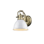 Golden Lighting Duncan Yep By Golden Lighting Duncan 1-light Vanity In Aged Brass And White Shade