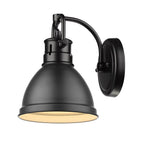 Golden Lighting Duncan Yep By Golden Lighting Duncan 1-light Vanity In Aged Brass And Matte Black Shade