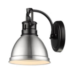Golden Lighting Duncan Yep By Golden Lighting Duncan 1-light Vanity In Aged Brass And Pewter Shade