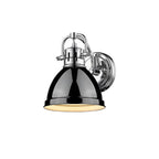 Golden Lighting Duncan Yep By Golden Lighting Duncan 1-light Vanity In Aged Brass And Black Shade