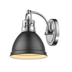 Golden Lighting Duncan Yep By Golden Lighting Duncan 1-light Vanity In Aged Brass And Matte Black Shade