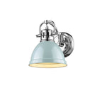Golden Lighting Duncan Yep By Golden Lighting Duncan 1-light Vanity In Aged Brass And Seafoam Shade