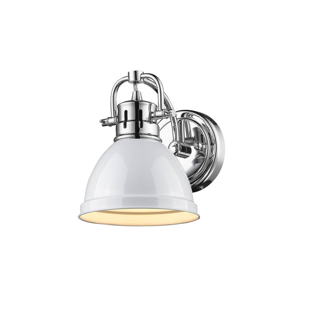 Golden Lighting Duncan Yep By Golden Lighting Duncan 1-light Vanity In Aged Brass And White Shade