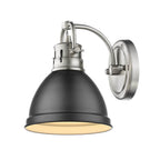 Golden Lighting Duncan Yep By Golden Lighting Duncan 1-light Vanity In Aged Brass And Matte Black Shade