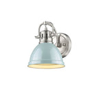 Golden Lighting Duncan Yep By Golden Lighting Duncan 1-light Vanity In Aged Brass And Seafoam Shade