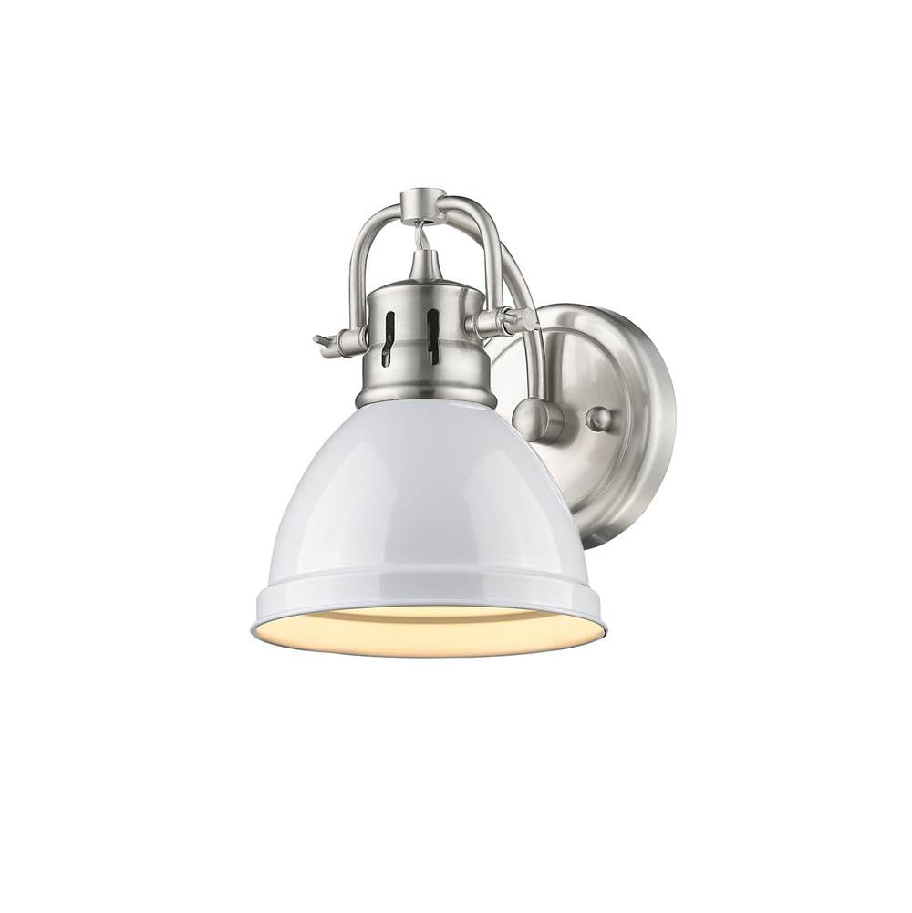 Golden Lighting Duncan Yep By Golden Lighting Duncan 1-light Vanity In Aged Brass And White Shade