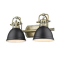 Golden Lighting 3602-BA2 AB-BLK Aged Brass Yep By Golden Lighting Duncan 2-light Vanity In Aged Brass And Matte Black Shade Image 1