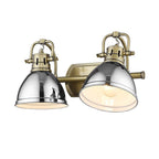 Golden Lighting 3602-BA2 AB-CH Aged Brass Yep By Golden Lighting Duncan 2-light Vanity In Aged Brass And Chrome Shade Image 3