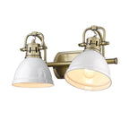 Golden Lighting 3602-BA2 AB-WHT Aged Brass Yep By Golden Lighting Duncan 2-light Vanity In Aged Brass And Matte White Shade Image 3
