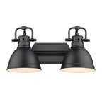Golden Lighting Duncan Yep By Golden Lighting Duncan 2-light Vanity In Aged Brass And Matte Black Shade