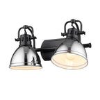 Golden Lighting 3602-BA2 BLK-CH Matte Black Yep By Golden Lighting Duncan 2-light Vanity In Matte Black And Chrome Shade Image 3