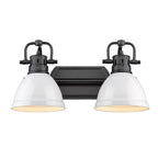Golden Lighting Duncan Yep By Golden Lighting Duncan 2-light Vanity In Aged Brass And White Shade