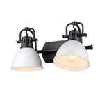 Golden Lighting 3602-BA2 BLK-WHT Matte Black Yep By Golden Lighting Duncan 2-light Vanity In Matte Black And Matte White Shade Image 3