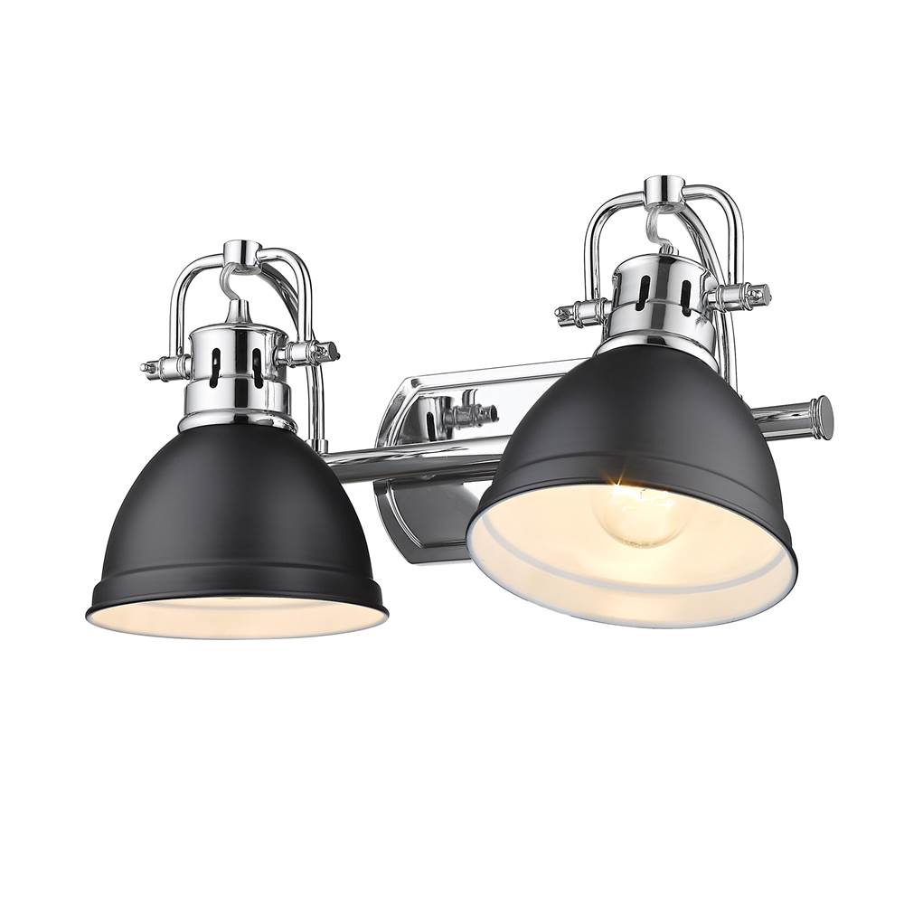 Golden Lighting 3602-BA2 CH-BLK Chrome Yep By Golden Lighting Duncan 2-light Vanity In Chrome And Matte Black Shade Image 3