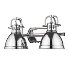 Golden Lighting Duncan Yep By Golden Lighting Duncan 2-light Vanity In Aged Brass And Chrome Shade