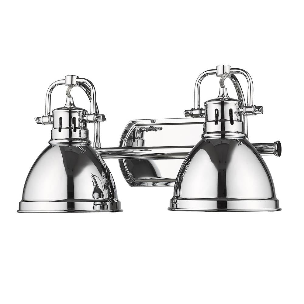 Golden Lighting Duncan Yep By Golden Lighting Duncan 2-light Vanity In Aged Brass And Chrome Shade
