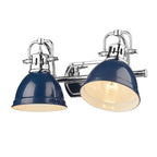 Golden Lighting 3602-BA2 CH-NVY Chrome Yep By Golden Lighting Duncan 2-light Vanity In Chrome And Navy Blue Shade Image 4