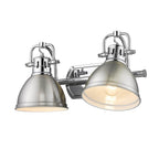 Golden Lighting 3602-BA2 CH-PW Chrome Yep By Golden Lighting Duncan 2-light Vanity In Chrome And Pewter Shade Image 3