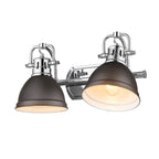 Golden Lighting 3602-BA2 CH-RBZ Chrome Yep By Golden Lighting Duncan 2-light Vanity In Chrome And Rubbed Bronze Shade Image 3