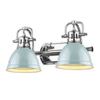 Golden Lighting Duncan Yep By Golden Lighting Duncan 2-light Vanity In Aged Brass And Seafoam Shade