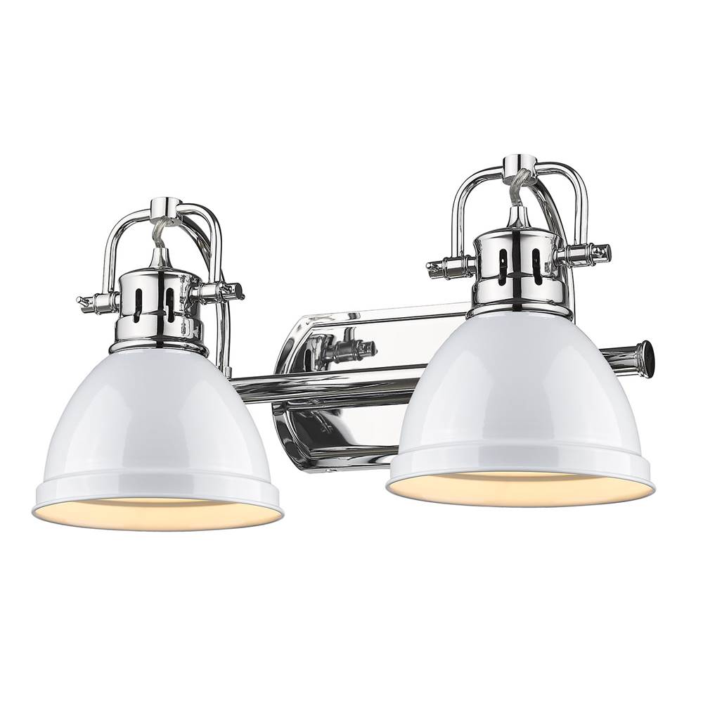 Golden Lighting Duncan Yep By Golden Lighting Duncan 2-light Vanity In Aged Brass And White Shade