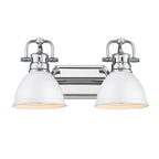 Golden Lighting Duncan Yep By Golden Lighting Duncan 2-light Vanity In Aged Brass And Matte White Shade