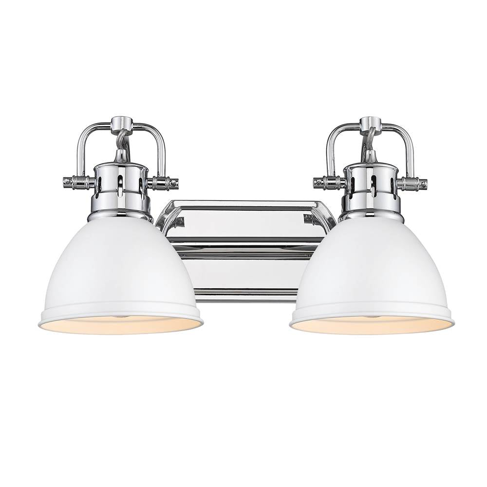 Golden Lighting Duncan Yep By Golden Lighting Duncan 2-light Vanity In Aged Brass And Matte White Shade