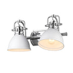 Golden Lighting 3602-BA2 CH-WHT Chrome Yep By Golden Lighting Duncan 2-light Vanity In Chrome And Matte White Shade Image 3