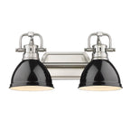 Golden Lighting Duncan Yep By Golden Lighting Duncan 2-light Vanity In Aged Brass And Black Shade
