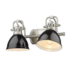 Golden Lighting 3602-BA2 PW-BK Pewter Yep By Golden Lighting Duncan 2-light Vanity In Pewter And Black Shade Image 3