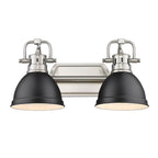 Golden Lighting Duncan Yep By Golden Lighting Duncan 2-light Vanity In Aged Brass And Matte Black Shade